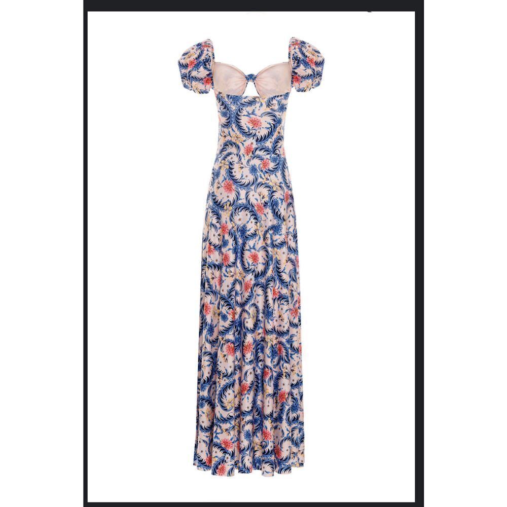 Agua Bendita Blue and Pink Floral Maxi Dress - Picture 13 of 13